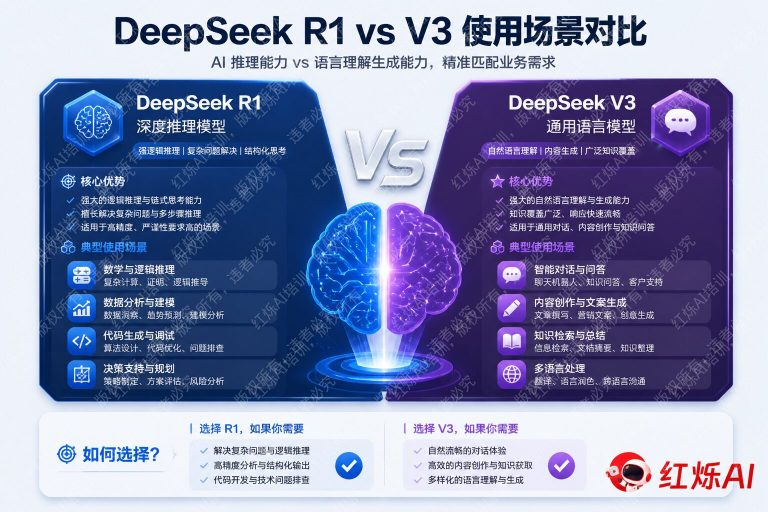 DeepSeek R1 vs V3 使用场景完全指南:怎么区分才能用对模型